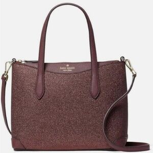 Kate Spade New York Shimmy satchel in deep nova glitter fabric